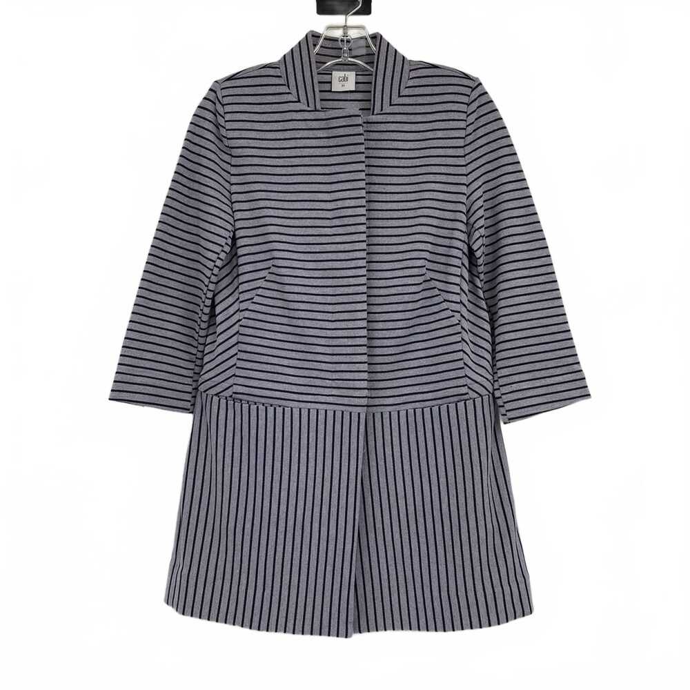 CAbi Blue Striped Button-Up Utility Jacket | Womens XS